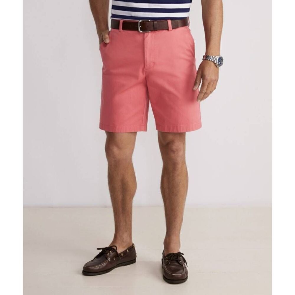Vineyard Vines The Breaker Shorts Men's Size 35 Pink Belt Loop Cotton Button